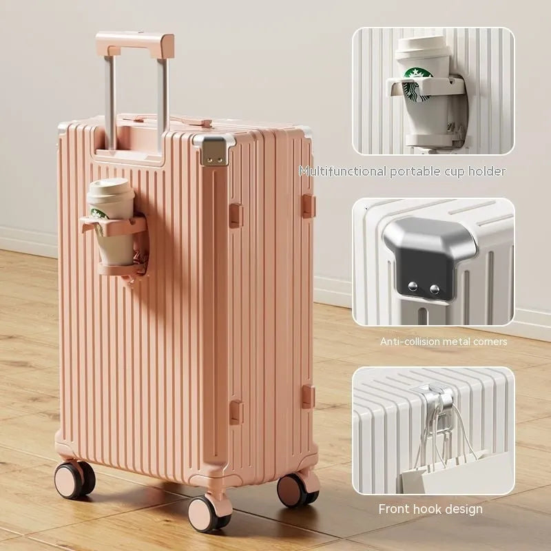 Luggage Internet Password Trolley Genuine Leather - Bellarte Enchanté Luggage Internet Password Trolley Genuine Leather